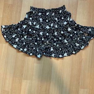 Cynthia Rowley Black and White Floral Skirt